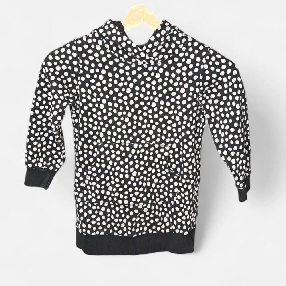 Hanna Andersson Black & White Polka Dot Hoodie - Kids Size 110 (US 5)
